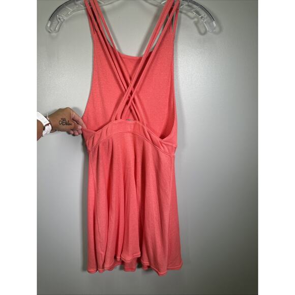 Free People FP Beach Mini Dress S Strappy Coral Pink‎ Sleeveless Comfy - Picture 2 of 7